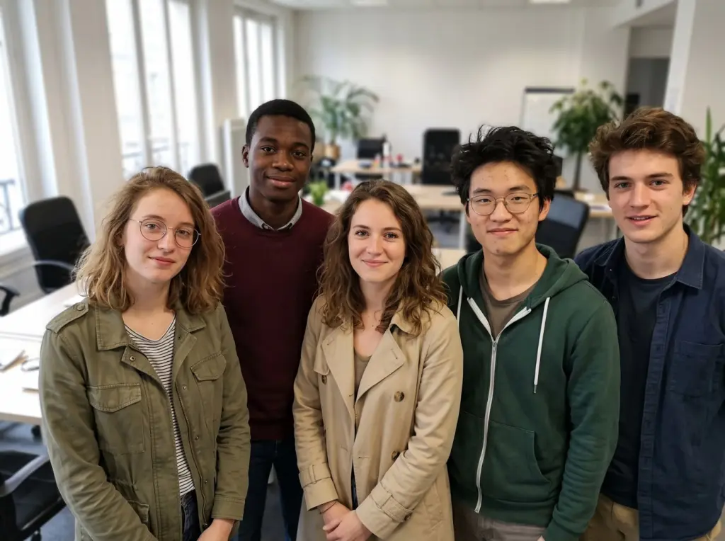 Des étudiants du collectif réunis pour une photo